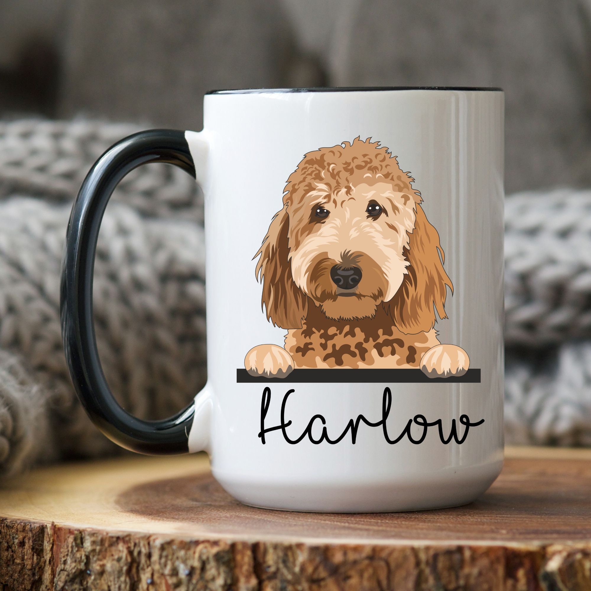 Doodle Dog, Custom Dog Name Mug, Doodle Mama Gift, Golden Doodle Mug ...