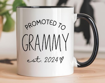 Promoted to Grandma Nana Mug Personalized Nana Mug Grandkid Mug Custom Grandma Coffee Mug Christmas Gift Nana New Grandma Est 2024 Mimi Gigi