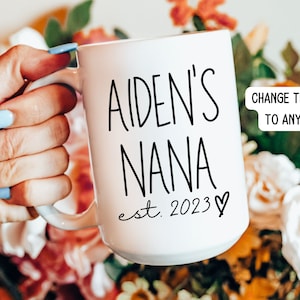 Nana gift First Time Grandma Mug New Nana Gift First Grandchild Grandma 2023 Custom Gigi Mug Grandma Mothers day Gift baby announcement gift