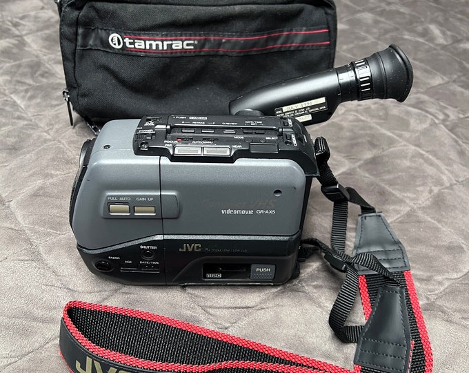 Vintage JVC Compact VHS Camcorder GRAX5 Video Movie Camera With Tamrac
