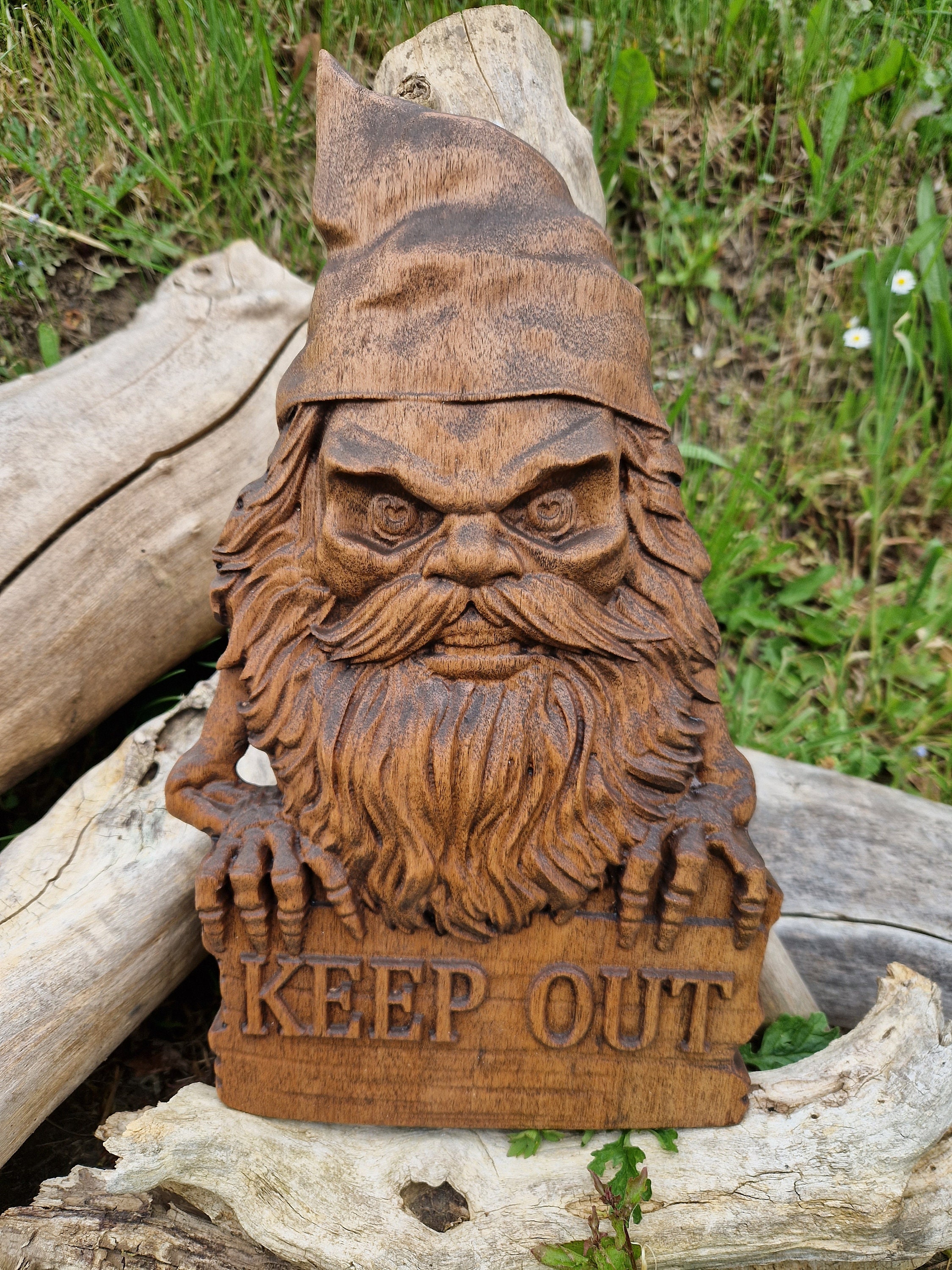 Gnom Wanddeko, Wichtel, Zwerg, Kobold, Troll, Keep Out, Pagan