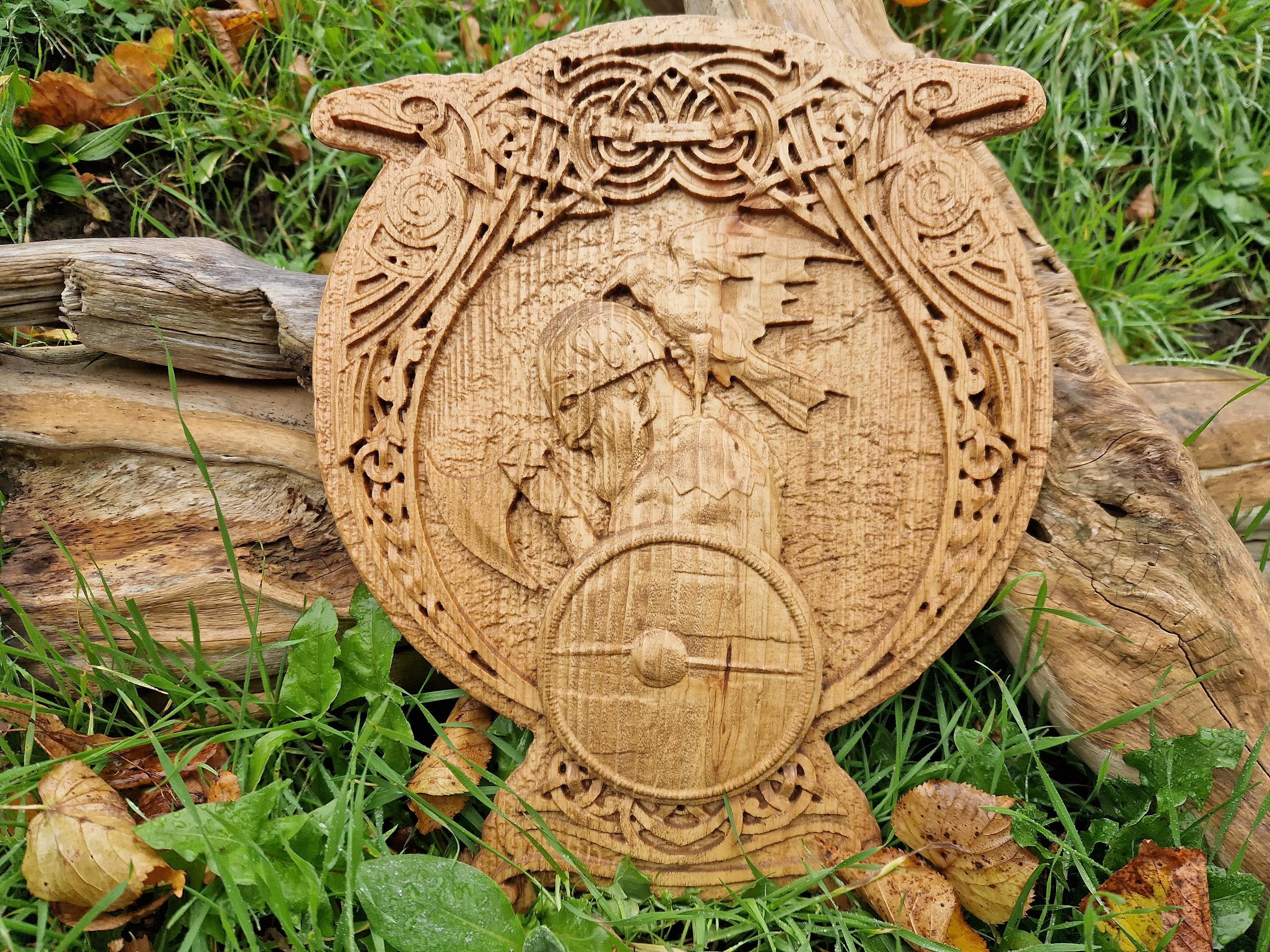 Wikingerkrieger Wanddeko, Hugin und Munin, nordische Mythologie, Wikinger, Pagan