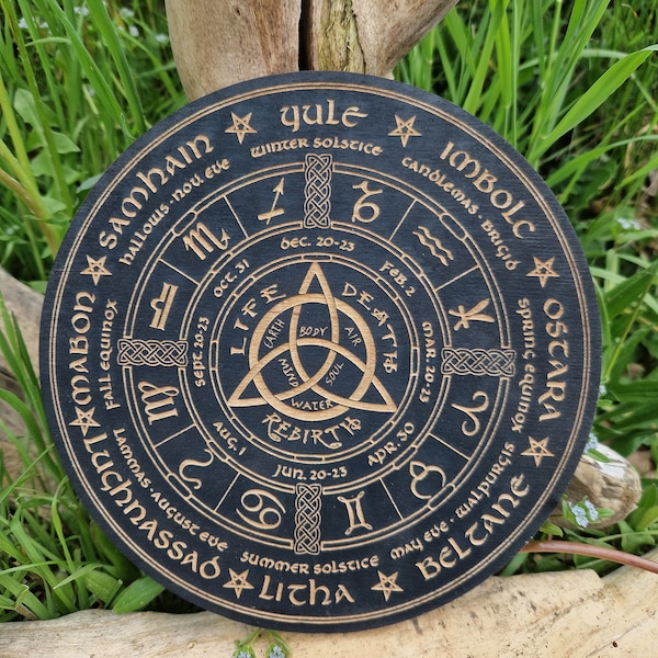 Rad des Jahres, Jahresrad, Pagan Altar, Sabbatkalender, Hexenschrein, Hexenrad, Hexengeschenke, Wiccan Dekor