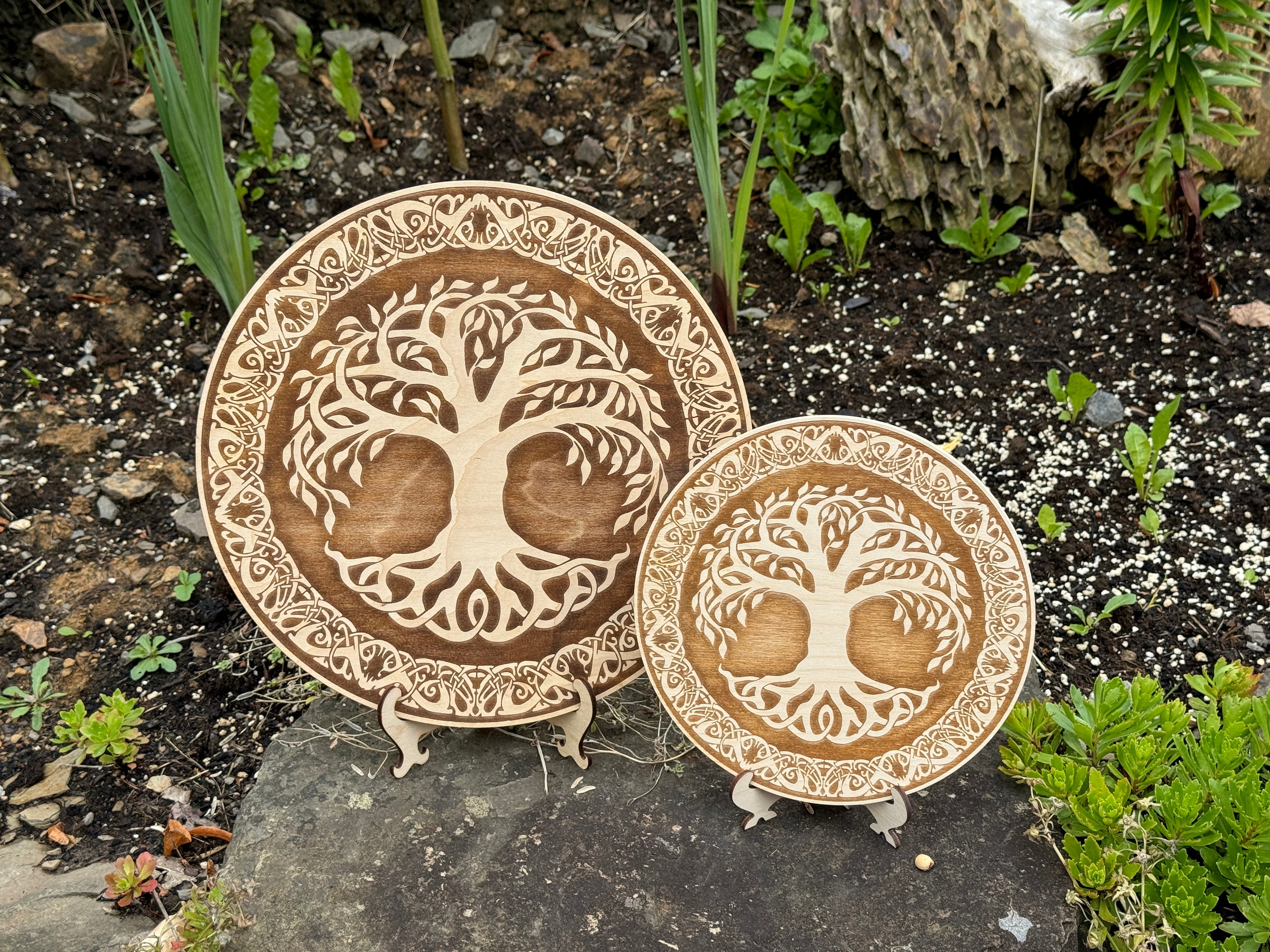Yggdrasil Wandbild aus Birkensperrholz, Lebensbaum, Baum des Lebens, Neunwelten, Ninerealms, nordische Mythologie, Wikinger, Odin, Thor