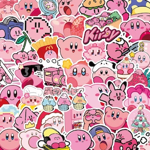 50 Kirby Gamer Stickers Funny Gift Waterproof Stickers For Motorcycle, Laptop, Water Bottle