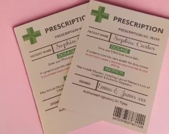 Personalized prescription, alcohol, funny, wine, beer