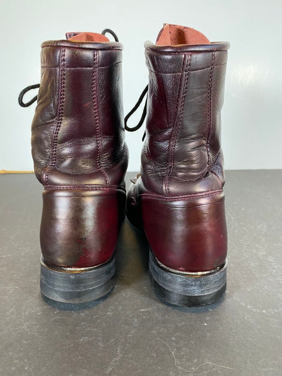 Women's 6B Vintage Justin Burgundy Kiltie Boots, … - image 7