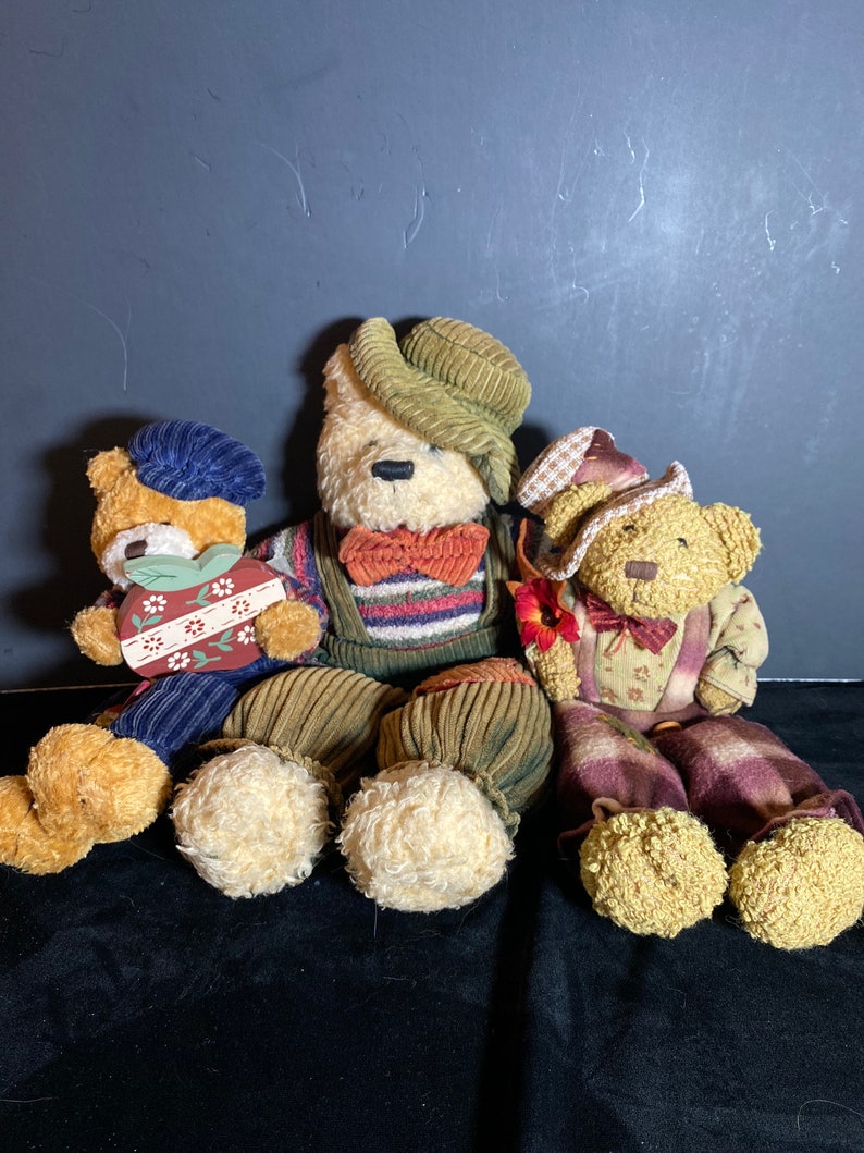 Motif automne et automne des ours de collection Dan Dee des années 1990, poupées Dan Dee vintage, 19 et 12 poupées vendues en lot image 1