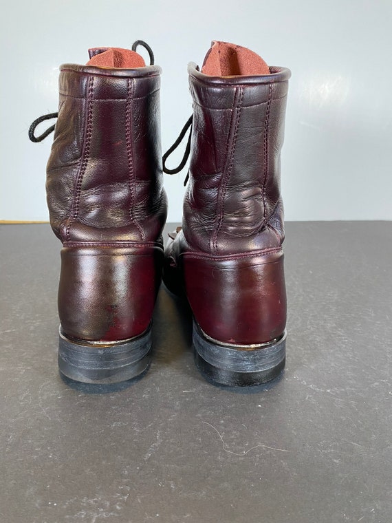 Women's 6B Vintage Justin Burgundy Kiltie Boots, … - image 6