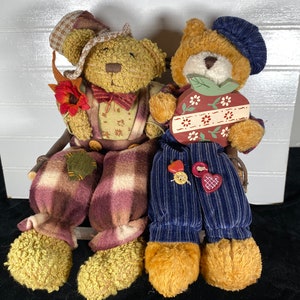 Motif automne et automne des ours de collection Dan Dee des années 1990, poupées Dan Dee vintage, 19 et 12 poupées vendues en lot image 5