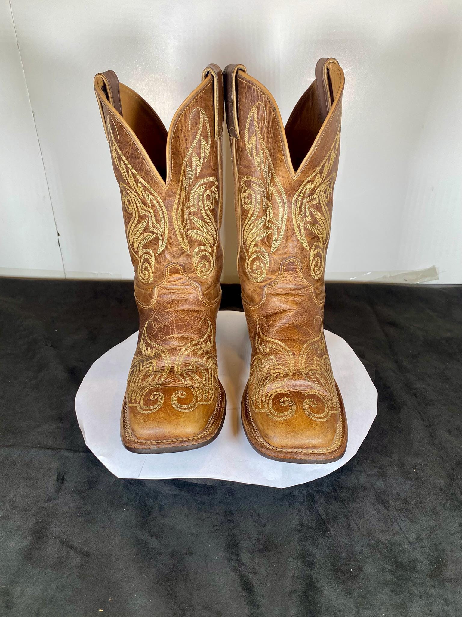 Women's 7B Justin Square Toe, Brown Ankle Cowboy Boots