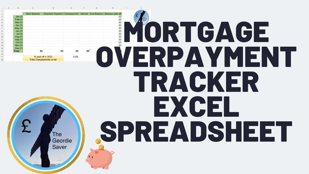 Mortgage Overpayment Tracker Excel Spreadsheet Etsy