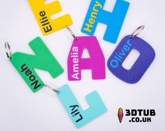 Letter Keyring - 3D Printed - Fully Personalised, choose any number and colour combination!