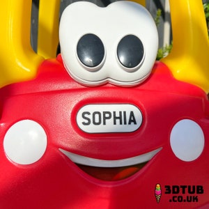 Little Tikes Numberplate set 3D Printed Fully Personalised, choose any name and colour image 6