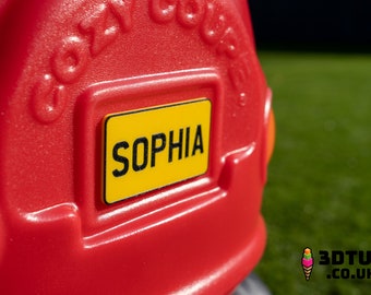 Little Tikes REAR Numberplate - 3D Printed Fully Personalised, choose any name and colour!