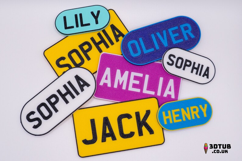 Little Tikes Numberplate set 3D Printed Fully Personalised, choose any name and colour image 7