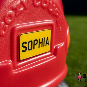 Little Tikes Numberplate set 3D Printed Fully Personalised, choose any name and colour image 3