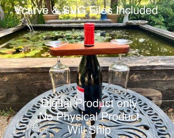 Wine Caddy CNC File (Digital VCarve & SVG files only-No Physical Product Will Ship)