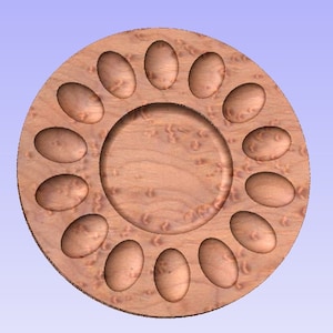 12-inch rond eierrekje met grote cnc-bestanden in het midden (alleen CNC-bestanden, er wordt geen fysiek product verzonden)