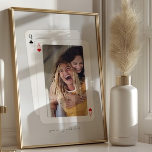 Personalisierter Spielkartendruck, Benutzerdefinierte Fotowandkunst, Trendy Wohnkultur, Benutzerdefinierte Spielkartenkunst, Paare oder Beste Freunde Wandkunst