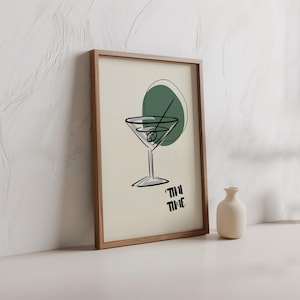 Martini Print, 'Tini Time Martini Glass Art, Nowoczesny wystrój domu, Bar Cart & Kitchen Decor, Martini Wall Art, Natychmiastowe pobranie