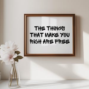 The Things That Make You Rich Are Free Print, Graffiti Style Landscape