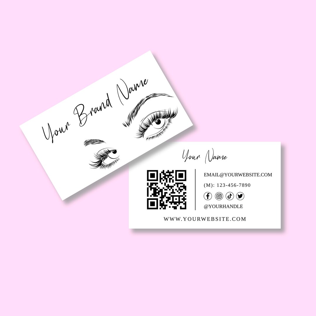 Esthetician Twosided Business Card With QR Code, Complete With How to