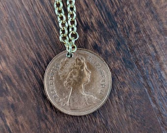 England 1980 • Copper Upcycled Coin Necklace