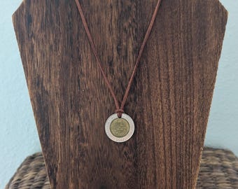 Uruguay 2011 • Bi-Metal Upcycled Coin + Leather + Bead Choker