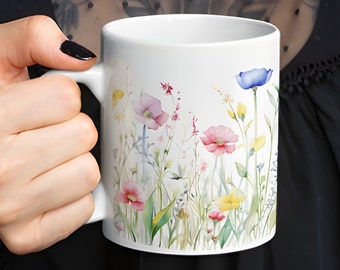 Ceramic Mug 11oz - Floral - Set of Matching Cups