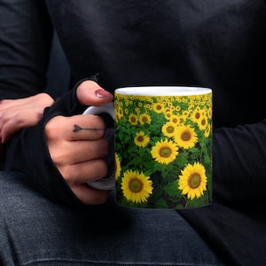 Sunflower Mug - Ceramic Cup - Coffee Mug 11 Oz