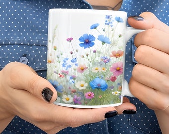 11 oz Ceramic Mug - Floral Pattern