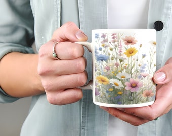 Ceramic Mug 11oz - Floral - Set of Matching Cups