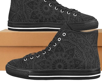 Hi Top Canvas Sneakers, Men and Woman's Sizes, Unique Design