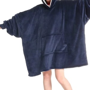 Wearable Blanket Hoodie - Long Hooded Pajamas -  Sherpa Hooded Blanket - Adult Lounge Wear