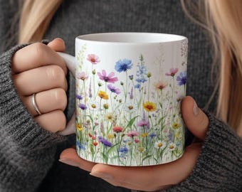 Ceramic Mug 11oz - Floral - Set of Matching Cups