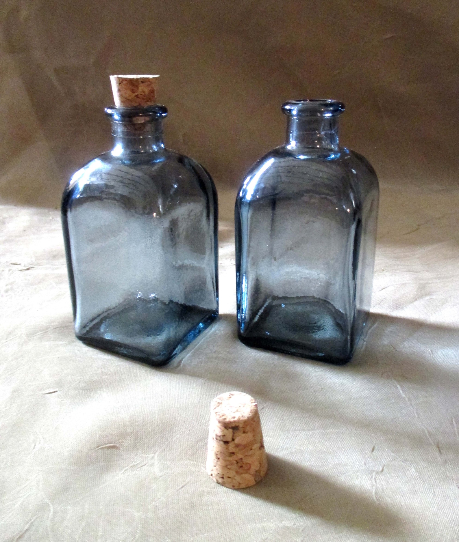 Recycled Spanish Bottles in Blue and Grey Apothecary Etsy