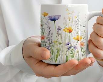 Ceramic Mug 11oz - Floral - Set of Matching Cups