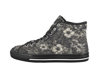 Hi Top Canvas Sneakers, Woman's Comfy Shoes