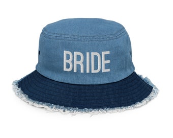 Bride Denim Bucket Hat Distressed