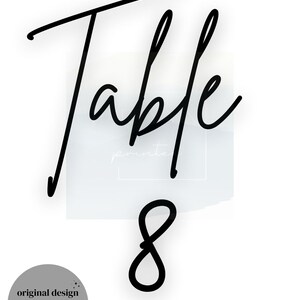 Wedding Table Number Template Design, Printable Wedding Table Numbers ...