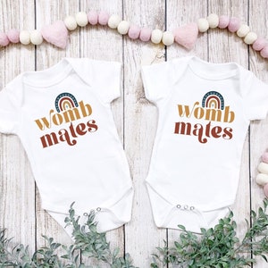 Twin Baby Onesie®, Womb Mates Twin Onesies®, Twin Bodysuit, Funny Best Friends, Baby Onesie®, Cute Baby Onesie®, Twin Baby Gifts, Baby Gifts