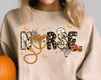 Halloween Nurse Sweatshirt, Nurse, Halloween Nursing Shirt, Halloween Party Tee, Funny Halloween Sweatshirt, Halloween Shirt, Nursing Hoodie