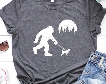 Bigfoot Walking Chihuahua Dog, Funny Sasquatch Tshirt, Dog Lover Shirt, Chihuahua Gifts, Funny Bigfoot Shirt, Funny Dog Tee, Dog Owner Gifts