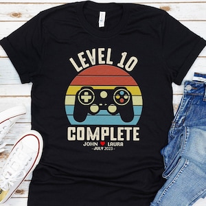 Custom Anniversary Gift, Husband Wife Personalization Level 10 Complete, Anniversary Gift, Wedding Gift, Gift For Couple, Gamer Husband Gift