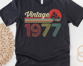Vintage 1977 Retro Shirt, 48th Birthday Gift, 48th Birthday, 48th Birthday Gift For Women, 48th Birthday Gift For Men, 48th Birthday Party