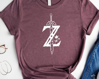 Zelda Breath Of The Wild Logo, Zelda Shirt, Zelda Gift, Triforce Tshirt, Hylian Crest Shirt, Gamer Shirt, Gift For Gamer, Game Lover Shirt