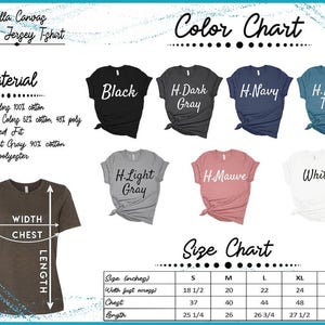 a women's t - shirt with the words color chart on it