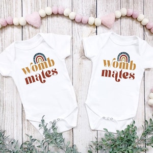 Twin Baby Onesie®, Womb Mates Twin Onesies®, Twin Bodysuit, Funny Best Friends, Baby Onesie®, Cute Baby Onesie®, Twin Baby Gifts, Baby Gifts