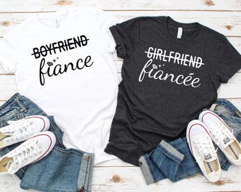 Engagement Shirt, Engagement Announcement T-shirt, Fiancée Shirt, Boyfriend Fiancé Shirt, Girlfriend Fiancee Shirt, Matching Couple Tshirts